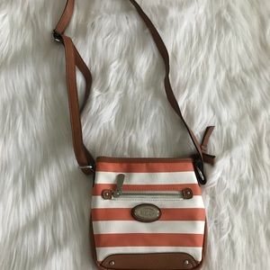 b.o.c. striped crossbody leather purse